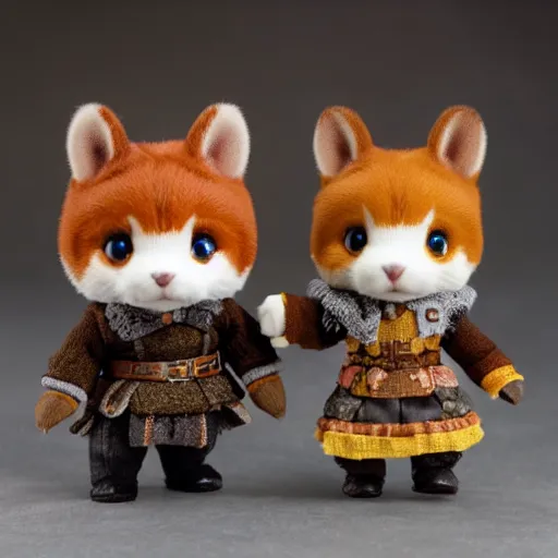 Prompt: photo of skyrim calico critters