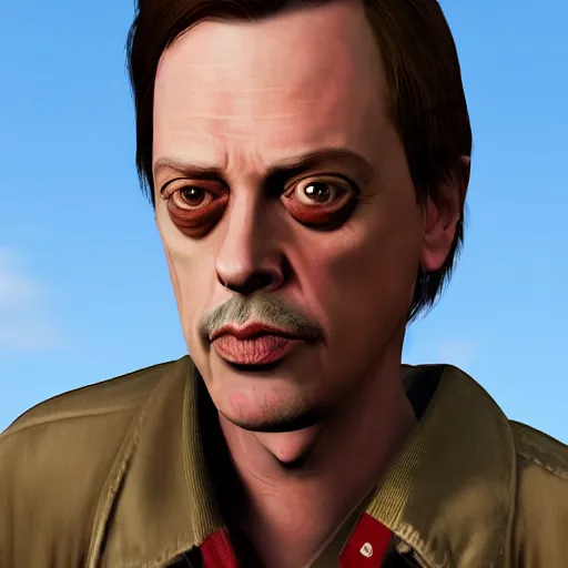 Prompt: Steve Buscemi as a grand theft auto 5 character