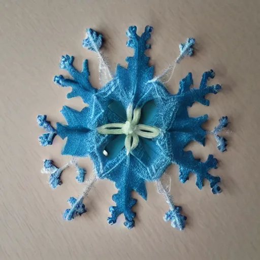 Image similar to silk snowflake with a pretty face in the middle