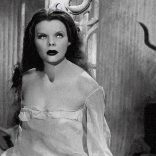 Image similar to lee remick as the vampire, in the 1 9 2 2 film, black and white