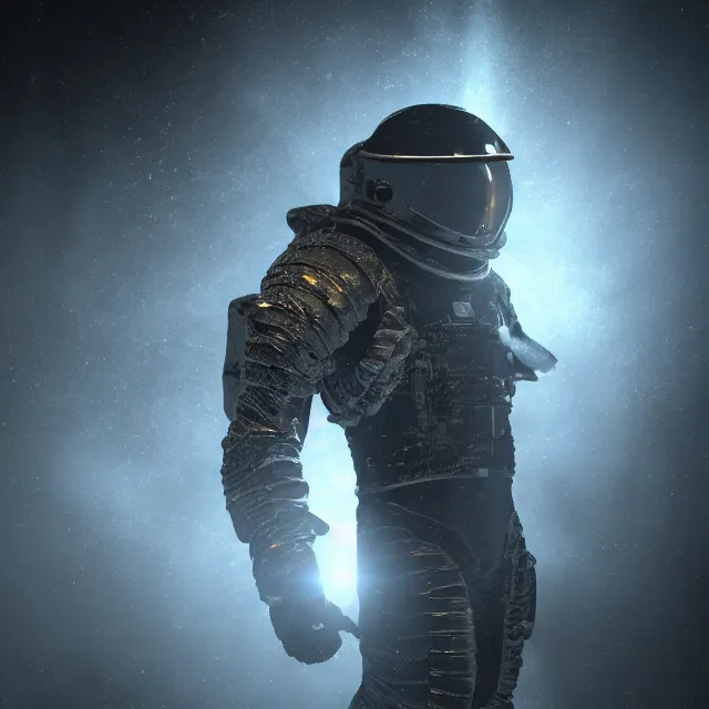 Image similar to angel astronaut boss in dark souls, dark cinematic, volumetric, realistic, cinematic lighting, ray tracing, unreal engine 5, unreal engine render, octane render, hyper realistic, photo, 8 k