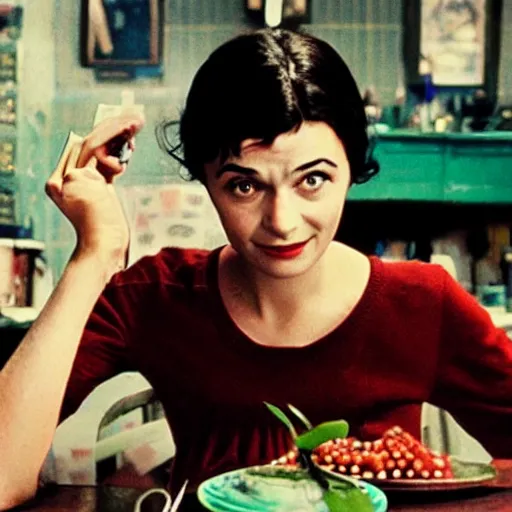 Image similar to a film still from amelie