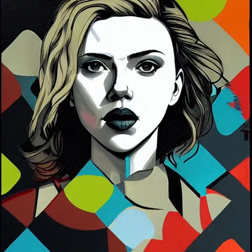 Image similar to Scarlett Johansson as Black Widow profile picture by Sachin Teng, asymmetrical, Organic Painting , Matte Painting, geometric shapes, hard edges, graffiti, street art:2 by Sachin Teng:4