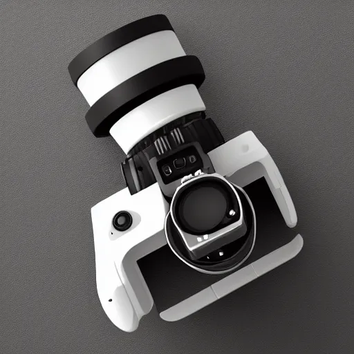 Prompt: Very tiny DSLR model, iOS emoji, 3D clay render, 4k UHD, octane render, white background, isometric top down left view, diffuse lighting, simplistic