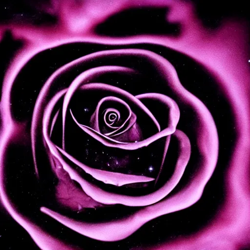 Image similar to award - winning macro of a beautiful!!!!! black rose made of molten magma and nebulae on black background by harold davis, georgia o'keeffe and harold feinstein, highly detailed, hyper - realistic!!!!!, inner glow, trending on deviantart, artstation and flickr, nasa space photography, national geographic