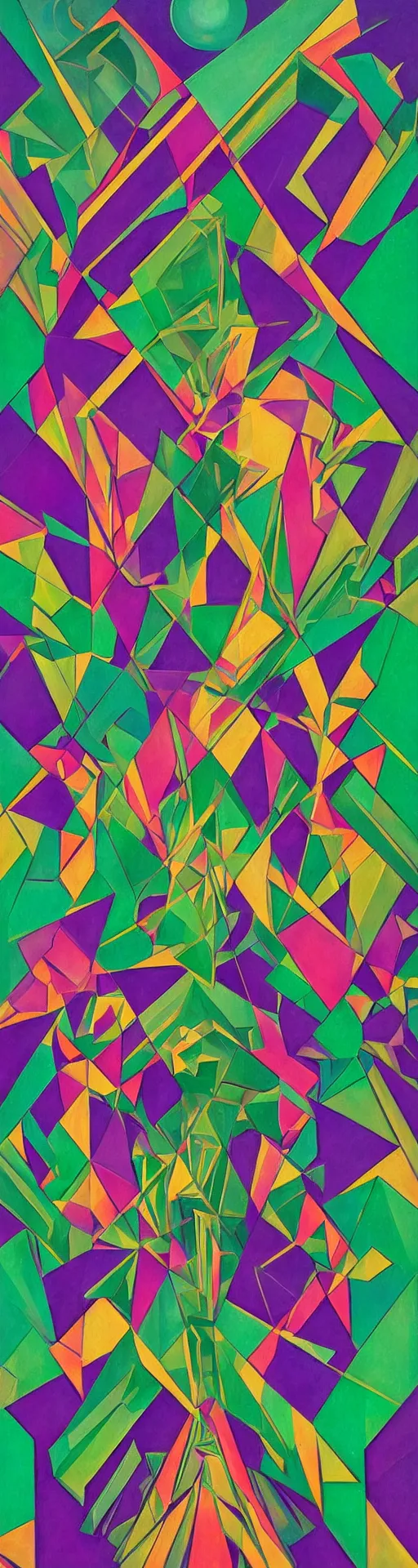 Image similar to an art deco painting of emeralds, by joseph stella, synthwave, behance contest winner, crystal cubism, digital illustration