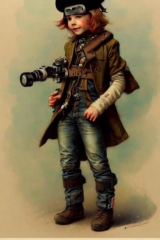 Image similar to ( ( ( ( ( 2 0 5 0 s retro future 1 0 year boy old super scientest in space pirate mechanics costume full portrait. muted colors. ) ) ) ) ) by jean - baptiste monge!!!!!!!!!!!!!!!!!!!!!!!!!!!!!!