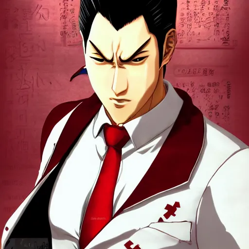 portrait of kazuma kiryu, anime fantasy illustration, Stable Diffusion