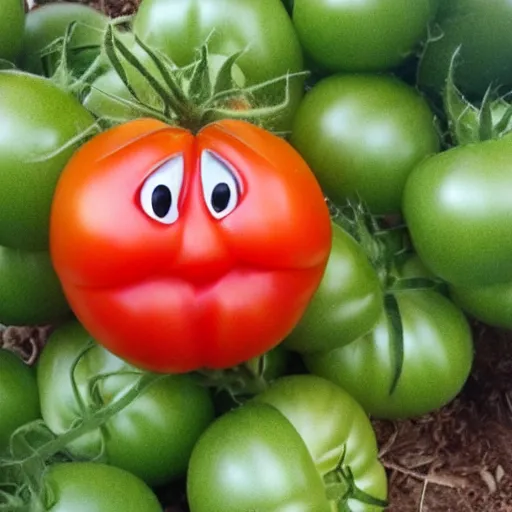 Prompt: tomato with a face