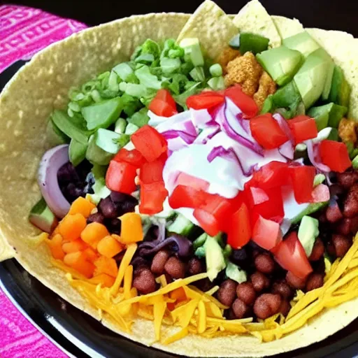 Prompt: taco bowl made from ivanka trump