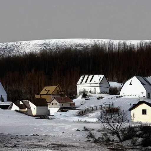 Prompt: russian village on moon