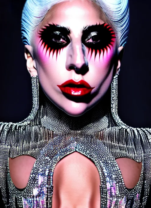 Image similar to lady gaga by nick knight, born this way, born this way album, red weapon 8 k s 3 5, cooke anamorphic / i lenses, highly detailed, cinematic lighting