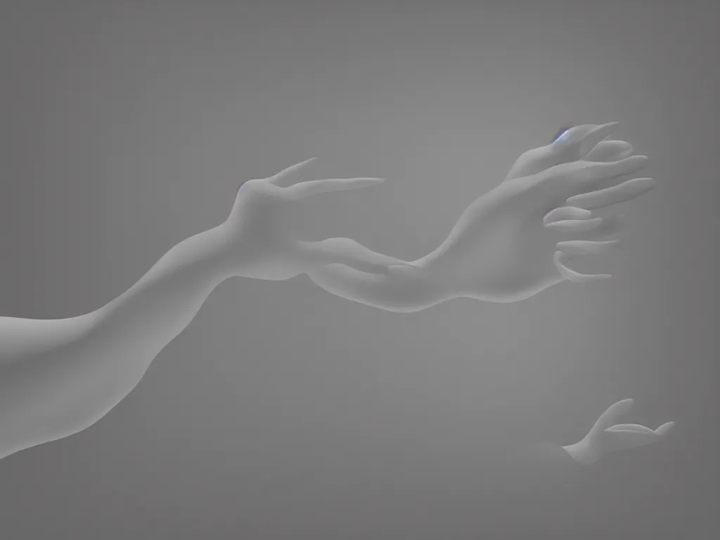 Prompt: a voluminous, amorphous, blob of flowing hair in the shape of an outstretched hand. Epic, elegant, nouveau, highly detailed, digital painting, cinematic, 8k, render