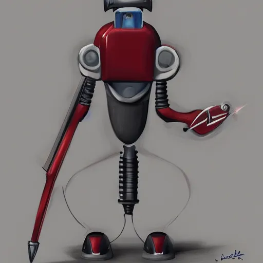 Image similar to tesla bot holding a weapon photorealistic digital painting