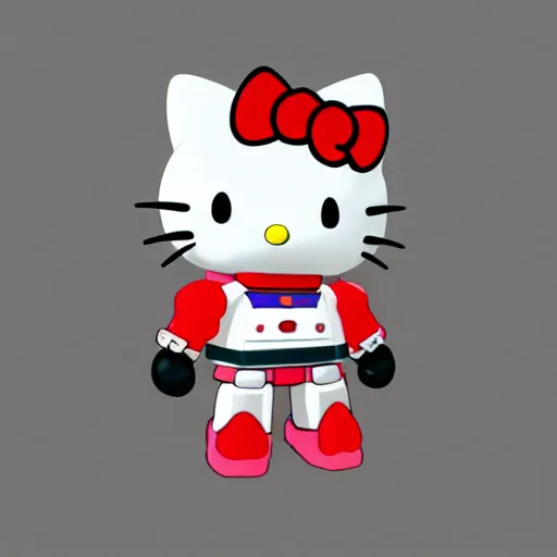 Prompt: Hello Kitty Gundam, Mecha, Toyko, photorealistic, trending on artstation