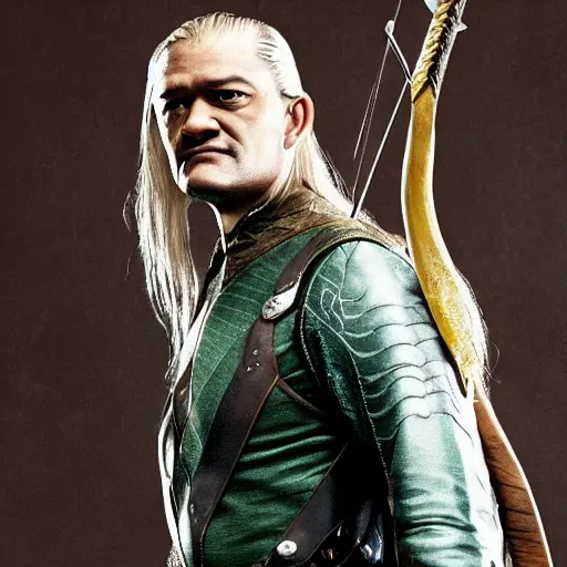 Prompt: Laurence Fishburne as Legolas