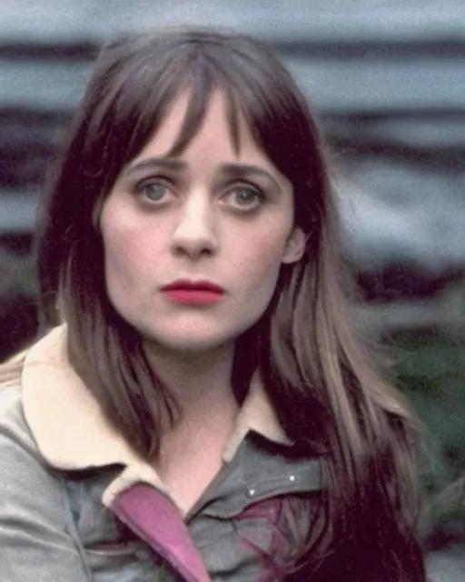 Prompt: film still of zooey channel in a movie directed by martin scorsese