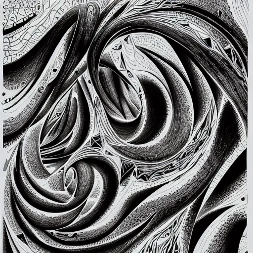 Image similar to abstract black and white concept art graphic painting illustrating stochastic equations, overcomplicated, math inspired, hyper detailed, psychodelic, creepy