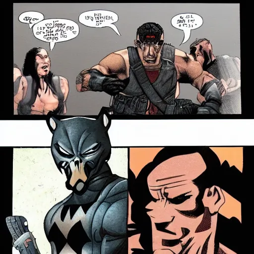 Image similar to mutant wolf vs the punisher in mortal kombat