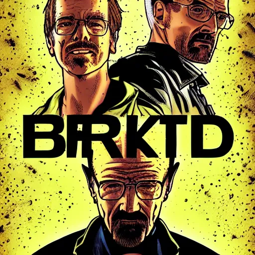 Prompt: Comic Book cover art for Breaking Bad, 4K Ultra HD