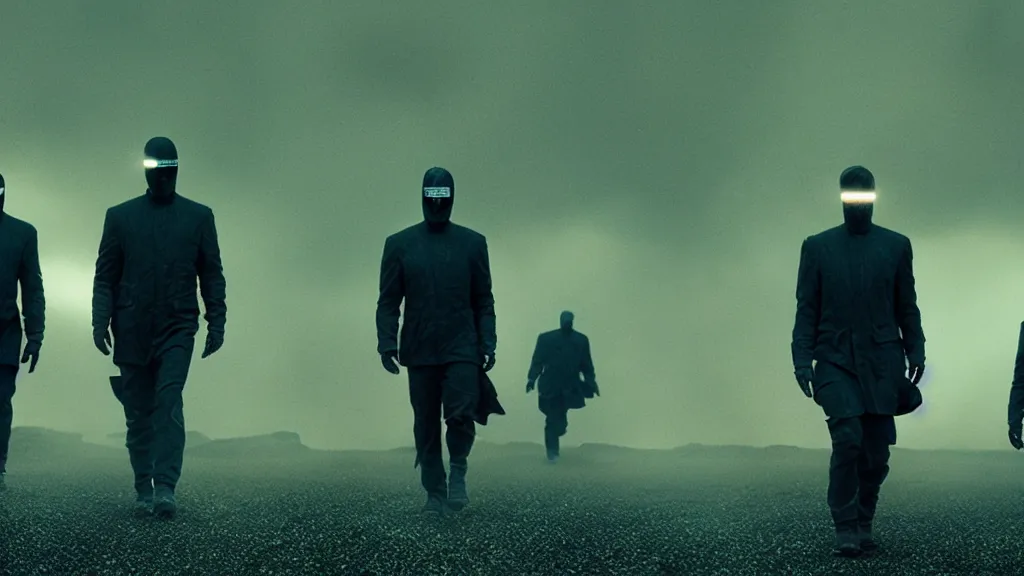 Image similar to the doritos blinders, film still from the movie directed by denis villeneuve with art direction by zdzis