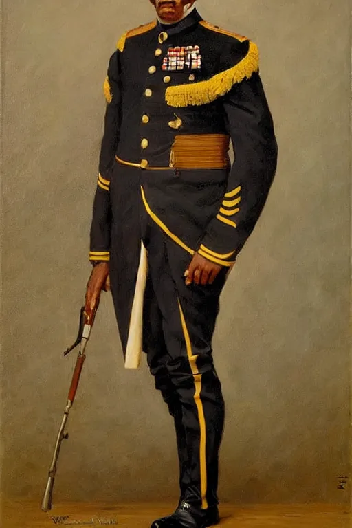 Image similar to full body portrait of the dictator of the utah jazz, 1 8 8 9, in full military garb, oil on canvas by william sidney mount, trending on artstation