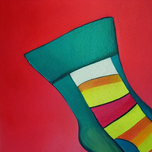 Prompt: a painting of a perfect sock