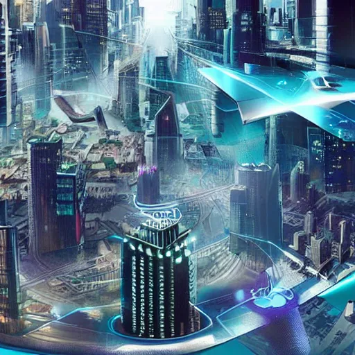 Image similar to a futuristic city is a place where technology has advanced to a point where people have access to everything they need. there are no longer any natural boundaries between humans and machines. people live their lives in virtual reality, and interact with each other via holograms. ultrarealistic 1 5 0 mpx