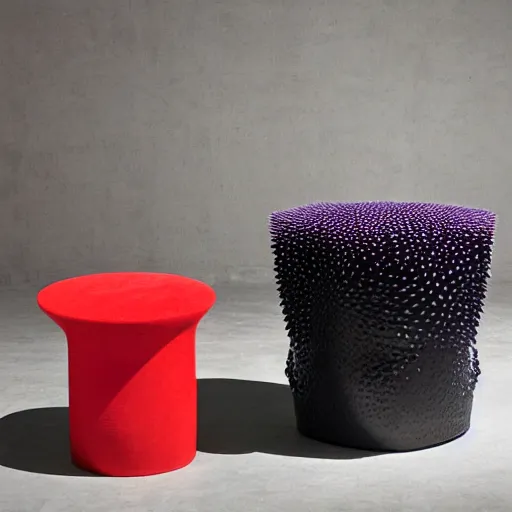 Image similar to the dragonfruit stool by tadao ando