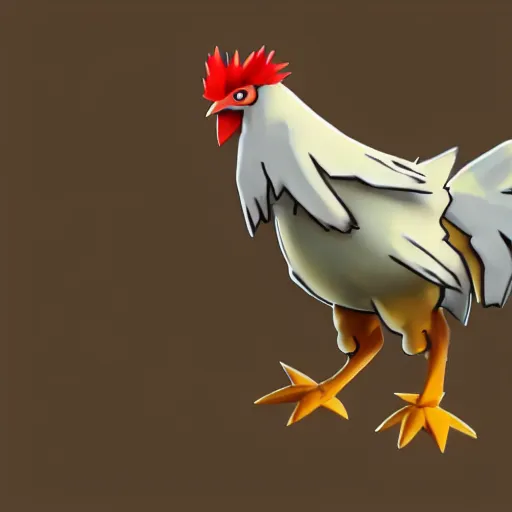 Prompt: a pokemon that looks like a Rooster. A Rooster pokemon. The body is a coconut,Trending on art station. Unreal engine.