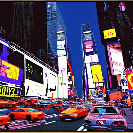 Image similar to times square pixel art 32 bits