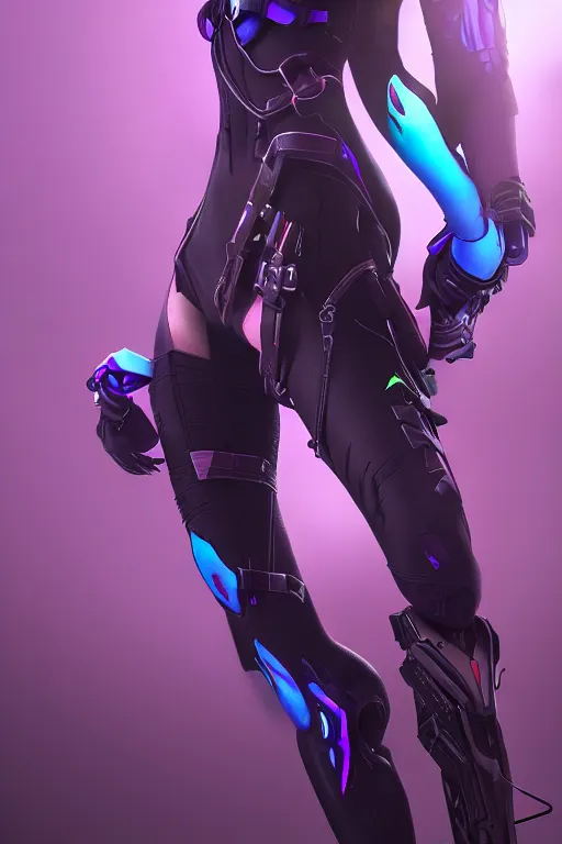 Image similar to widowmaker, overwatch, cyberpunk, digital art, high detailed, artstation, 3 d render