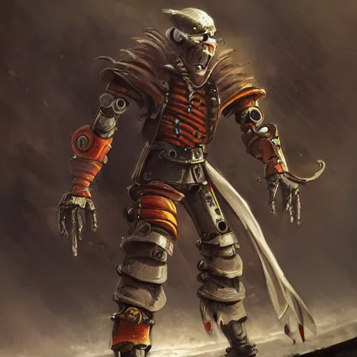 Prompt: pirate robot, sci fi concept art, d & d, concept art, illustration, highly detailed,