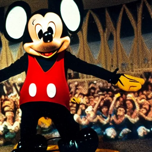 Image similar to mickey mouse performing at woodstock