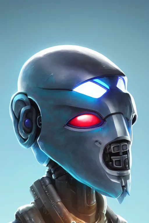 Image similar to epic mask helmet robot ninja portrait stylized as fornite style game design fanart by concept artist gervasio canda, behance hd by jesper ejsing, by rhads, makoto shinkai and lois van baarle, ilya kuvshinov, rossdraws global illumination radiating a glowing aura global illumination ray tracing hdr render in unreal engine 5