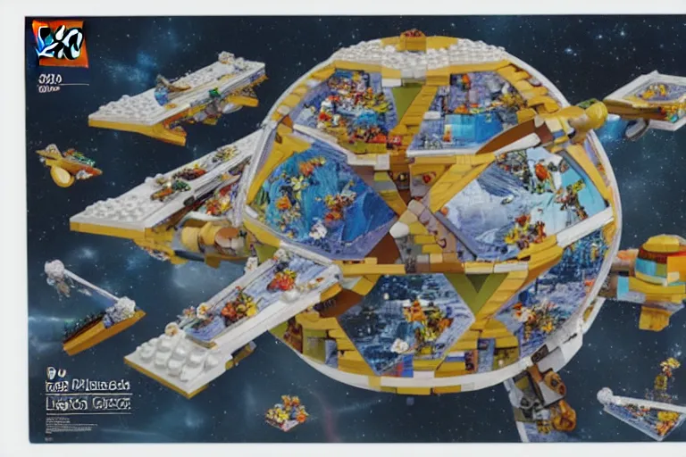 Prompt: mc escher triangle planetoid 1 9 8 5 lego set