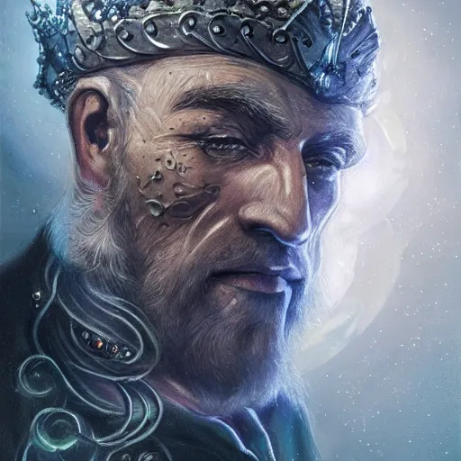 Image similar to an Artstation 3d render of Very very very very highly detailed beautiful mystic portrait of a phantom king with galaxy, tattoos by Anton Pieck, intricate, extremely detailed, digital painting, artstation, concept art, smooth, sharp focus, illustration, intimidating lighting, incredible art,