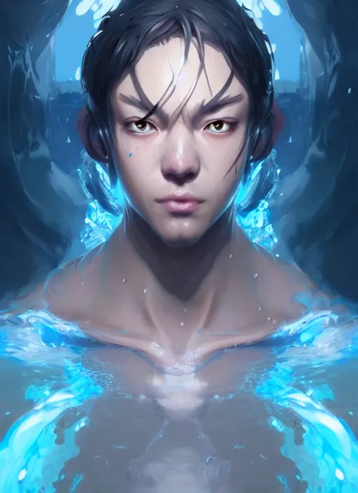 Image similar to character concept art of a water wizard, key visual, realistic shaded perfect face, fine details, dystopian environment and background, by stanley artgerm lau, wlop, rossdraws, james jean, andrei riabovitchev, marc simonetti, and sakimichan, trending on artstation