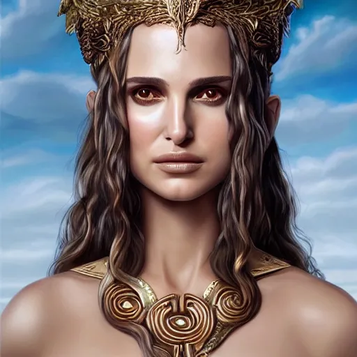 Image similar to a detailed fantasy character portrait of natalie portman as medusa by lauri blank, artgerm, evelyn de morgan, 8K, 50mm lens