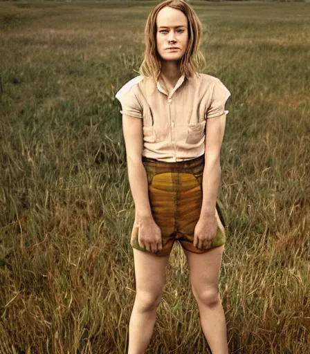 Prompt: a high quality, high detail, portrait photography of brie larson by annie leibovitz and kyle thompson