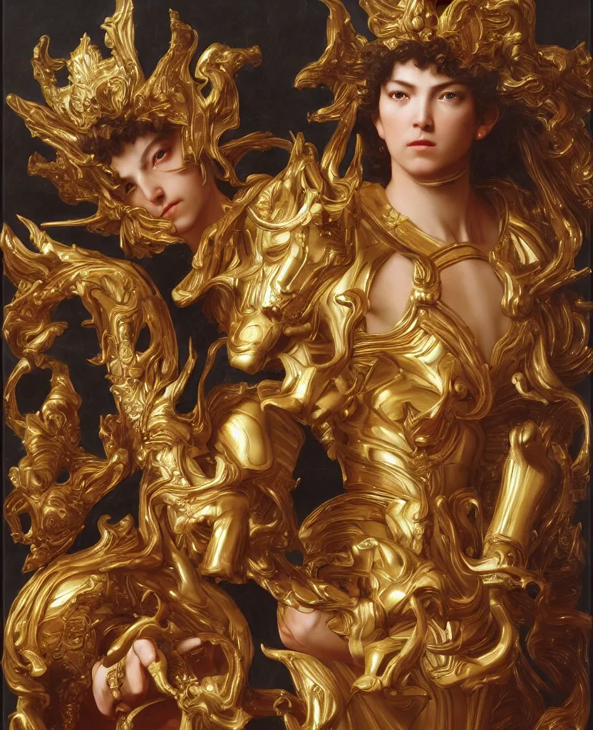 Prompt: a painting of a saint seiya ceramic toy, a flemish baroque by dino valls, trending on zbrush central, classical realism, flemish baroque, hyper realism, chiaroscuro