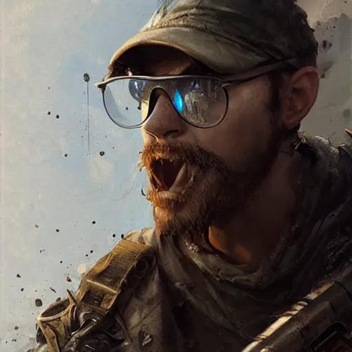 Image similar to post apocalyptic super mario, realistic portrait, masterpiece painting by greg rutkowski wlop and ross tran, highly detailed sharp focus