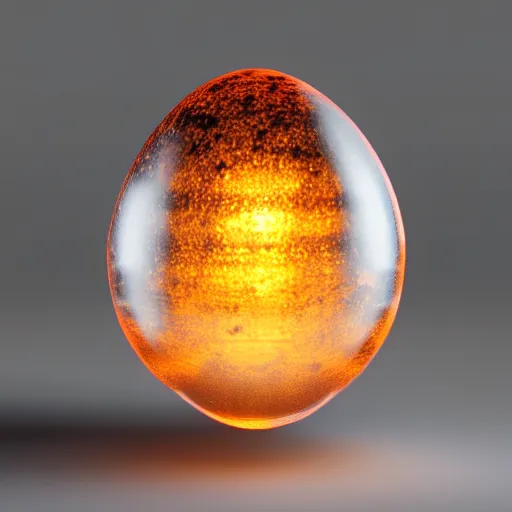 Image similar to a translucent dragon egg shining in the dark. symmetrical. octane render, 8 k