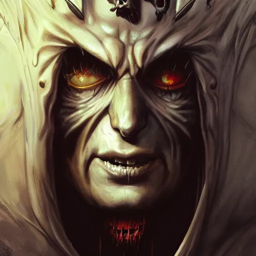 Prompt: close up horror cringy alucard, elegant, highly detailed, centered, digital painting, artstation, concept art, smooth, sharp focus, illustration, artgerm, tomasz alen kopera, peter mohrbacher, donato giancola, joseph christian leyendecker, wlop, frank frazetta