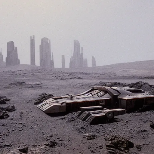 Prompt: film still blade runner set on Mars