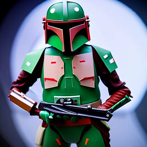 Image similar to Low poly Boba Fett, detailed, 8k