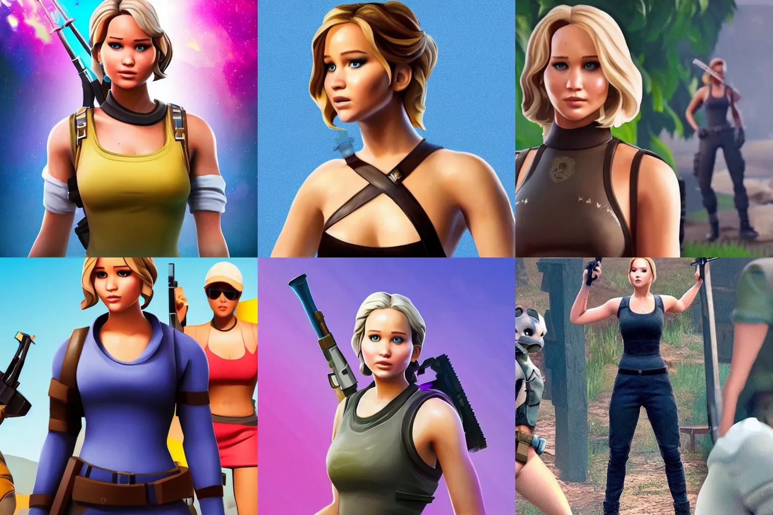 Prompt: Jennifer Lawrence in Fortnite