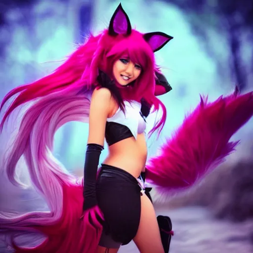 Image similar to photo of ahri from league of legends in real life