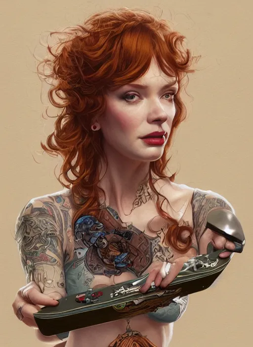 Image similar to Christina Hendricks as a ruggedly handsome skateboard girl, tasteful, intricate, elegant, highly detailed, centered, digital painting, artstation, concept art, smooth, sharp focus, illustration, artgerm, donato giancola, Joseph Christian Leyendecker, WLOP