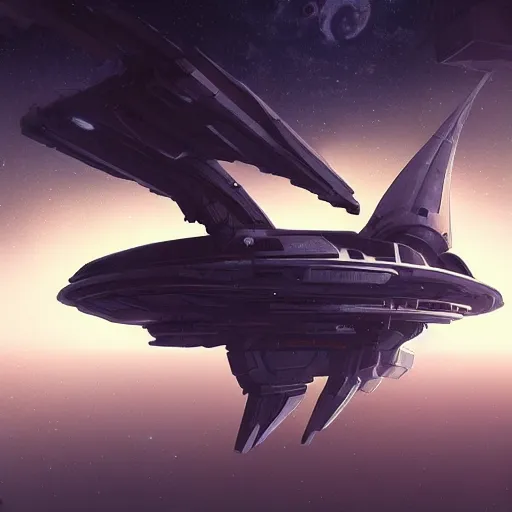 Image similar to a spaceship in space, 3 d render inspired art by greg rutkowski